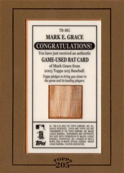 2003 Topps 205 - Relics #TR-MG Mark Grace Back