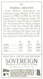 2003 Topps 205 - Sovereign #30 Todd Helton Back