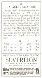 2003 Topps 205 - Sovereign #46 Rafael Palmeiro Back