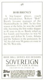 2003 Topps 205 - Sovereign #48 Bob Brenly Back