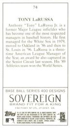 2003 Topps 205 - Sovereign #74 Tony LaRussa Back
