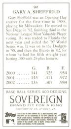 2003 Topps 205 - Sovereign #92 Gary Sheffield Back