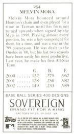 2003 Topps 205 - Sovereign #254 Melvin Mora Back