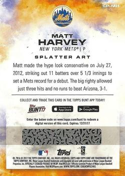 2017 Topps Bunt - Splatter Art #SP-MH Matt Harvey Back