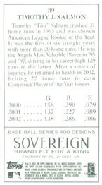 2003 Topps 205 - Sovereign Green #39 Tim Salmon Back