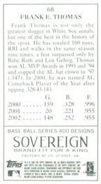 2003 Topps 205 - Sovereign Green #68 Frank Thomas Back