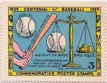 1939 Centennial Stamps #3 Ball / Bat Standards Front