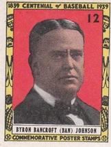 1939 Centennial Stamps #12 Byron Bancroft (Ban) Johnson Front