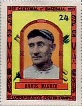 1939 Centennial Stamps #24 Honus Wagner Front