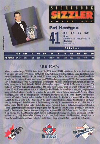 1997 Scorebook Sizzler Toronto Blue Jays #2 Pat Hentgen Back