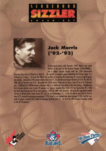 1997 Scorebook Sizzler Toronto Blue Jays #41 Jack Morris Back