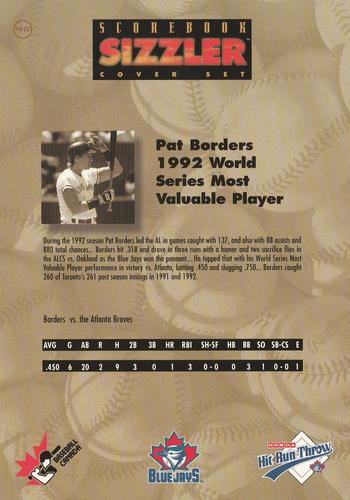 1997 Scorebook Sizzler Toronto Blue Jays #42 Pat Borders Back