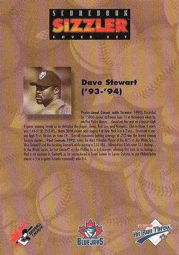 1997 Scorebook Sizzler Toronto Blue Jays #47 Dave Stewart Back
