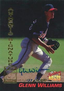 1994 Signature Rookies - Top Prospects Signatures #B5 Glenn Williams Front