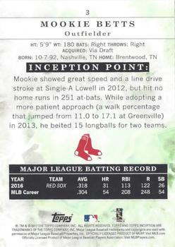 2017 Topps Inception - Green #3 Mookie Betts Back