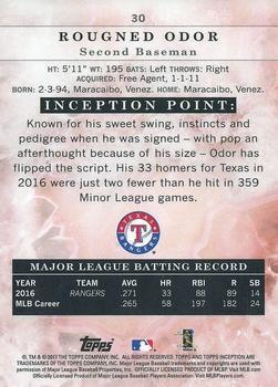 2017 Topps Inception - Green #30 Rougned Odor Back