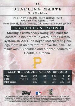 2017 Topps Inception - Purple #14 Starling Marte Back