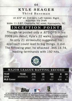 2017 Topps Inception - Purple #64 Kyle Seager Back