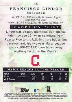 2017 Topps Inception - Red #15 Francisco Lindor Back