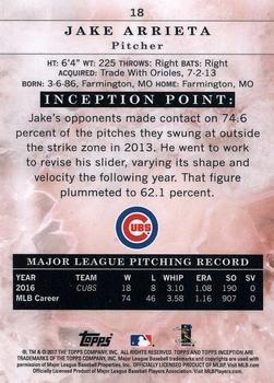 2017 Topps Inception - Red #18 Jake Arrieta Back