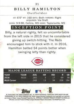 2017 Topps Inception - Red #31 Billy Hamilton Back