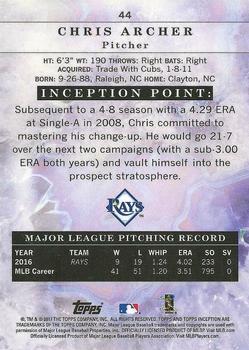 2017 Topps Inception - Red #44 Chris Archer Back