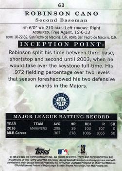 2017 Topps Inception - Red #63 Robinson Cano Back