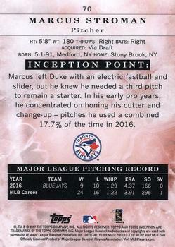 2017 Topps Inception - Red #70 Marcus Stroman Back