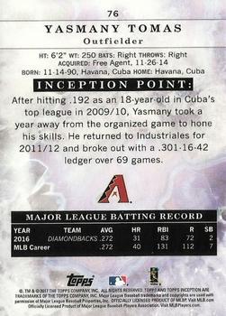 2017 Topps Inception - Red #76 Yasmany Tomas Back