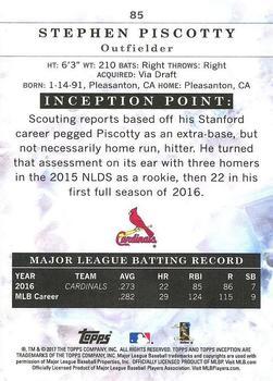 2017 Topps Inception - Red #85 Stephen Piscotty Back