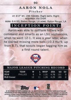 2017 Topps Inception - Red #90 Aaron Nola Back