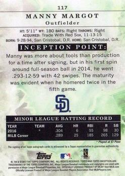 2017 Topps Inception - Red #117 Manny Margot Back