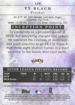 2017 Topps Inception - Red #128 Ty Blach Back