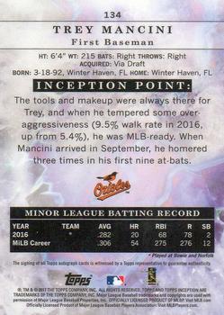 2017 Topps Inception - Red #134 Trey Mancini Back