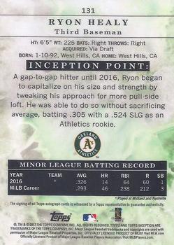2017 Topps Inception - Orange #131 Ryon Healy Back