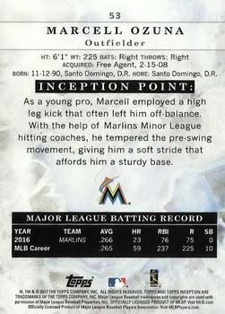 2017 Topps Inception - Blue #53 Marcell Ozuna Back