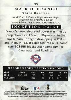 2017 Topps Inception - Inception #35 Maikel Franco Back