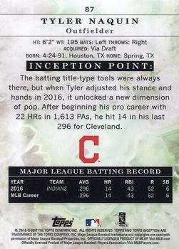 2017 Topps Inception - Inception #87 Tyler Naquin Back