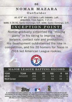 2017 Topps Inception - Inception #88 Nomar Mazara Back