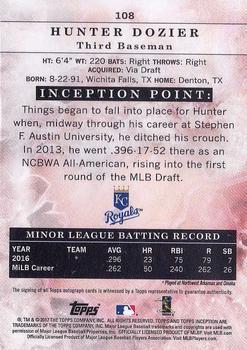 2017 Topps Inception - Inception #108 Hunter Dozier Back