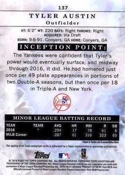 2017 Topps Inception - Inception #137 Tyler Austin Back