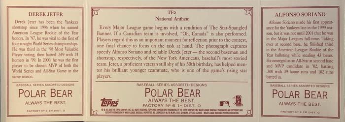 2003 Topps 205 - Triple Folder Polar Bear #TF2 Alfonso Soriano / Derek Jeter Back