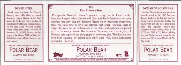 2003 Topps 205 - Triple Folder Polar Bear #TF4 Nomar Garciaparra / Derek Jeter Back