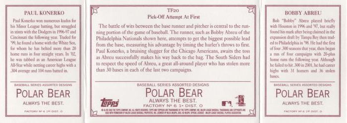 2003 Topps 205 - Triple Folder Polar Bear #TF20 Bobby Abreu / Paul Konerko Back