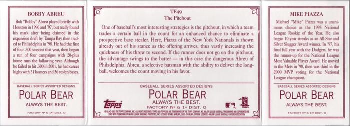 2003 Topps 205 - Triple Folder Polar Bear #TF49 Mike Piazza / Bobby Abreu Back