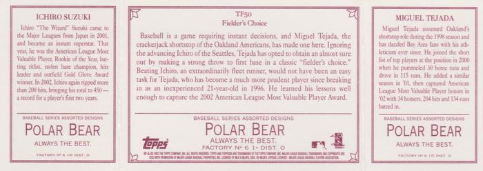 2003 Topps 205 - Triple Folder Polar Bear #TF50 Miguel Tejada / Ichiro Suzuki Back