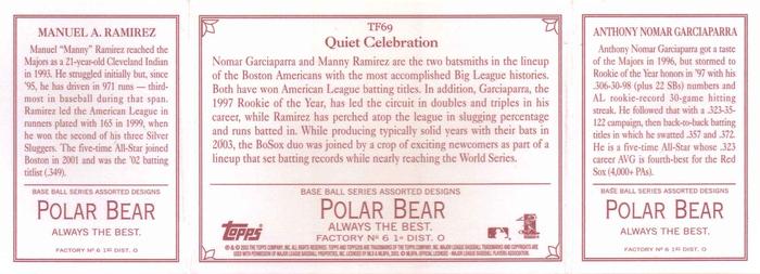 2003 Topps 205 - Triple Folder Polar Bear #TF69 Nomar Garciaparra / Manny Ramirez Back