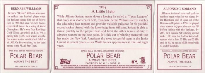 2003 Topps 205 - Triple Folder Polar Bear #TF84 Alfonso Soriano / Bernie Williams Back