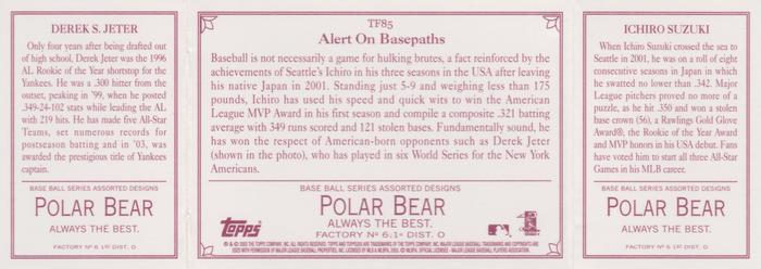 2003 Topps 205 - Triple Folder Polar Bear #TF85 Ichiro Suzuki / Derek Jeter Back