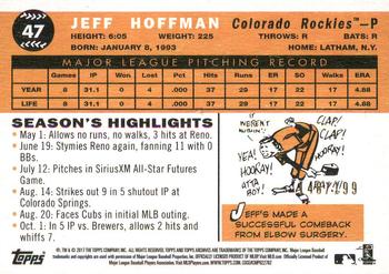 2017 Topps Archives - Peach #47 Jeff Hoffman Back